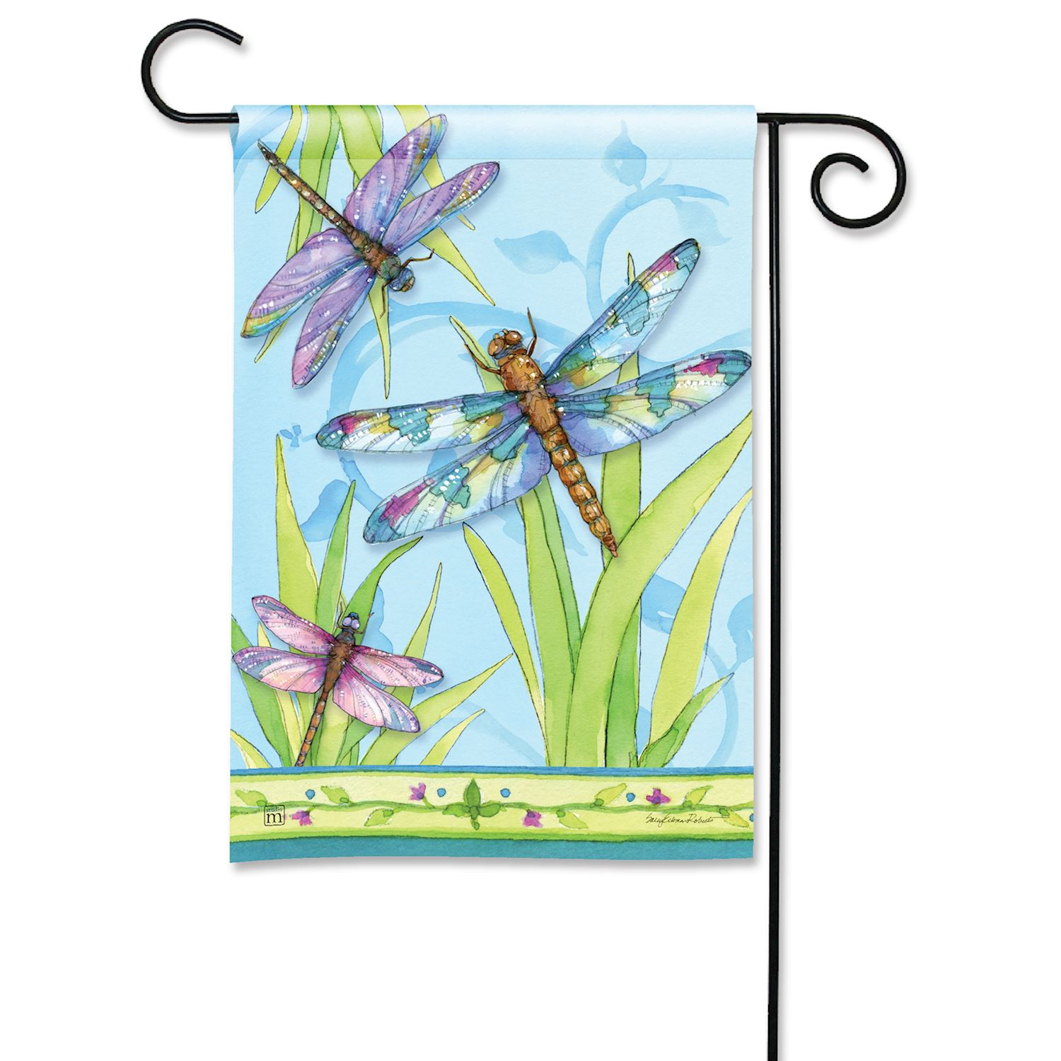 Dragonfly Days Premium Grade Garden Flag - 12-1/2 x 18-in From Studio M - Mellow Monkey