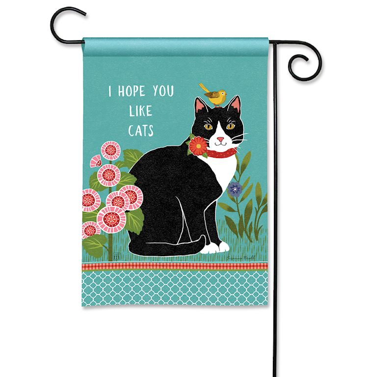 Secret Garden Cat Premium Grade Garden Flag - 12-1/2 x 18-in From Studio M - Mellow Monkey