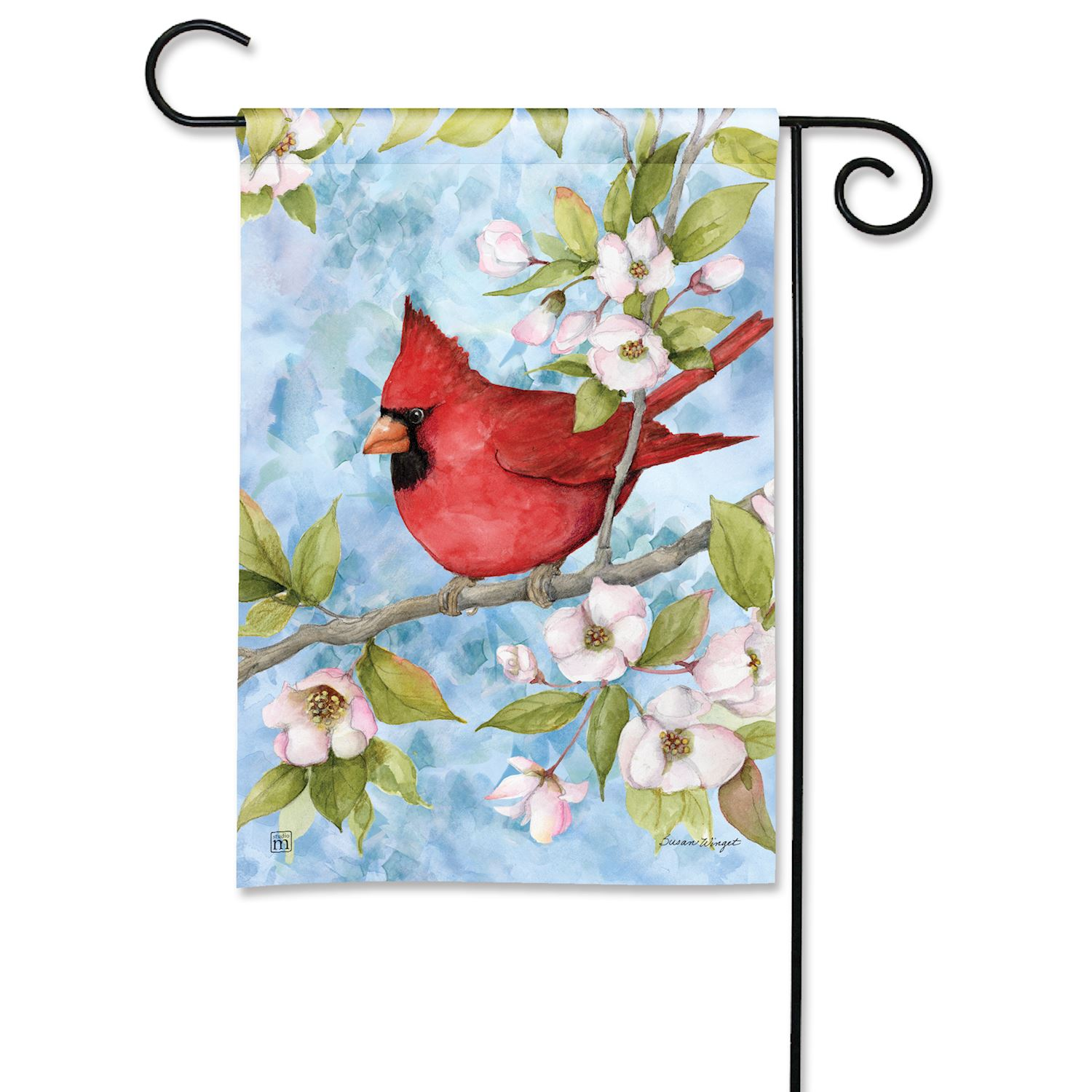 Little Cardinal Dogwood Premium Grade Garden Flag - 12-1/2 x 18-in From Studio M - Mellow Monkey