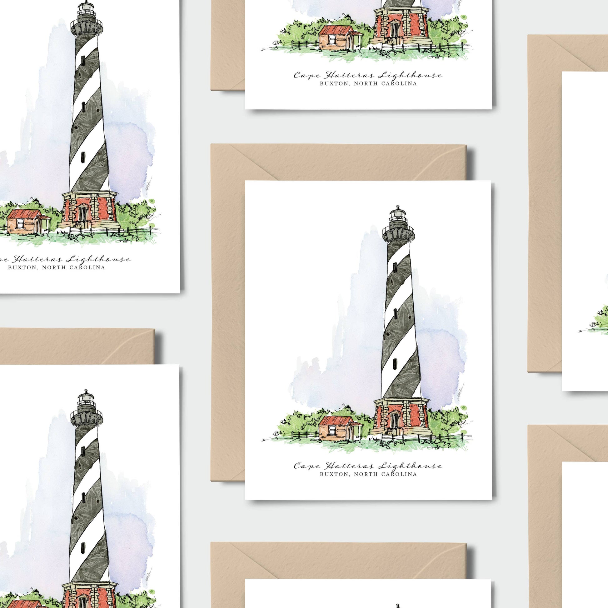 Cape Hatteras Lighthouse Single Notecard-NC Coast Collection - Mellow Monkey