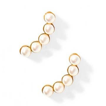 Screwback Stud Earrings - Abigail Pearl - Mellow Monkey