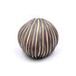 Mini Pebble - Handcrafted Porcelain Bud Vase - Taupe with White Stripes - 3.4 x 2.6 x 2.4 in - Mellow Monkey
