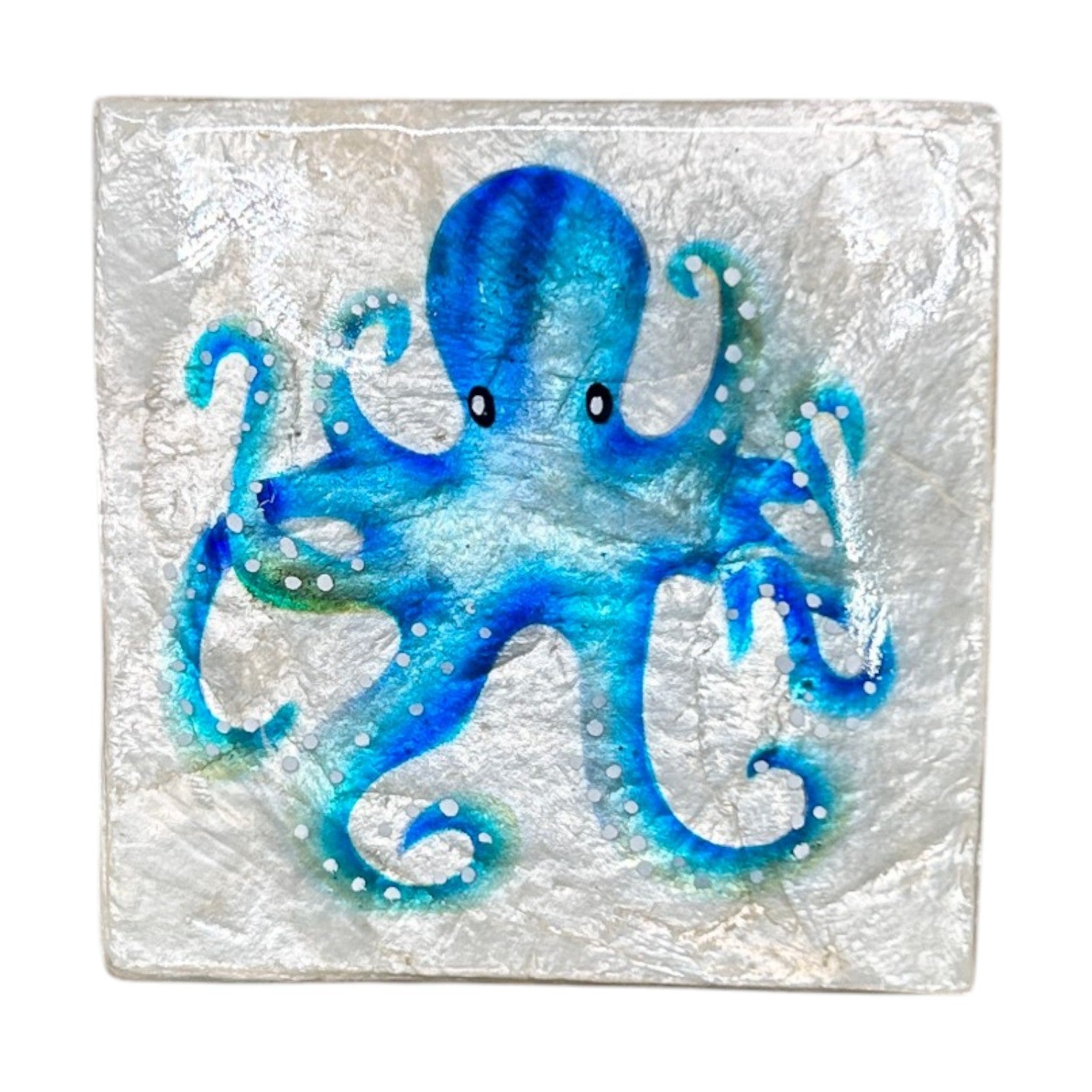 Capiz Blue Octopus - Trinket Box - 3-in - Mellow Monkey