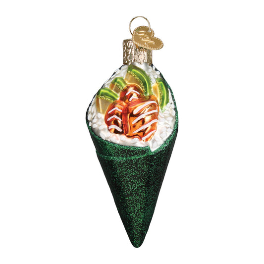 Sushi Hand Roll - Old World Christmas Blown Glass Holiday Ornament - Mellow Monkey