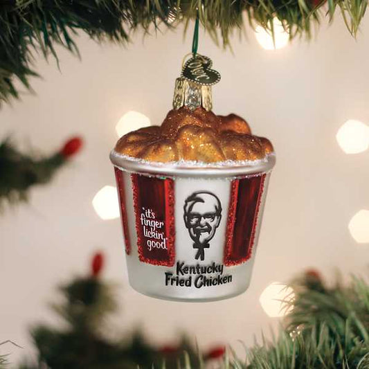 Kfc Bucket Of Chicken - Old World Christmas Blown Glass Holiday Ornament - Mellow Monkey