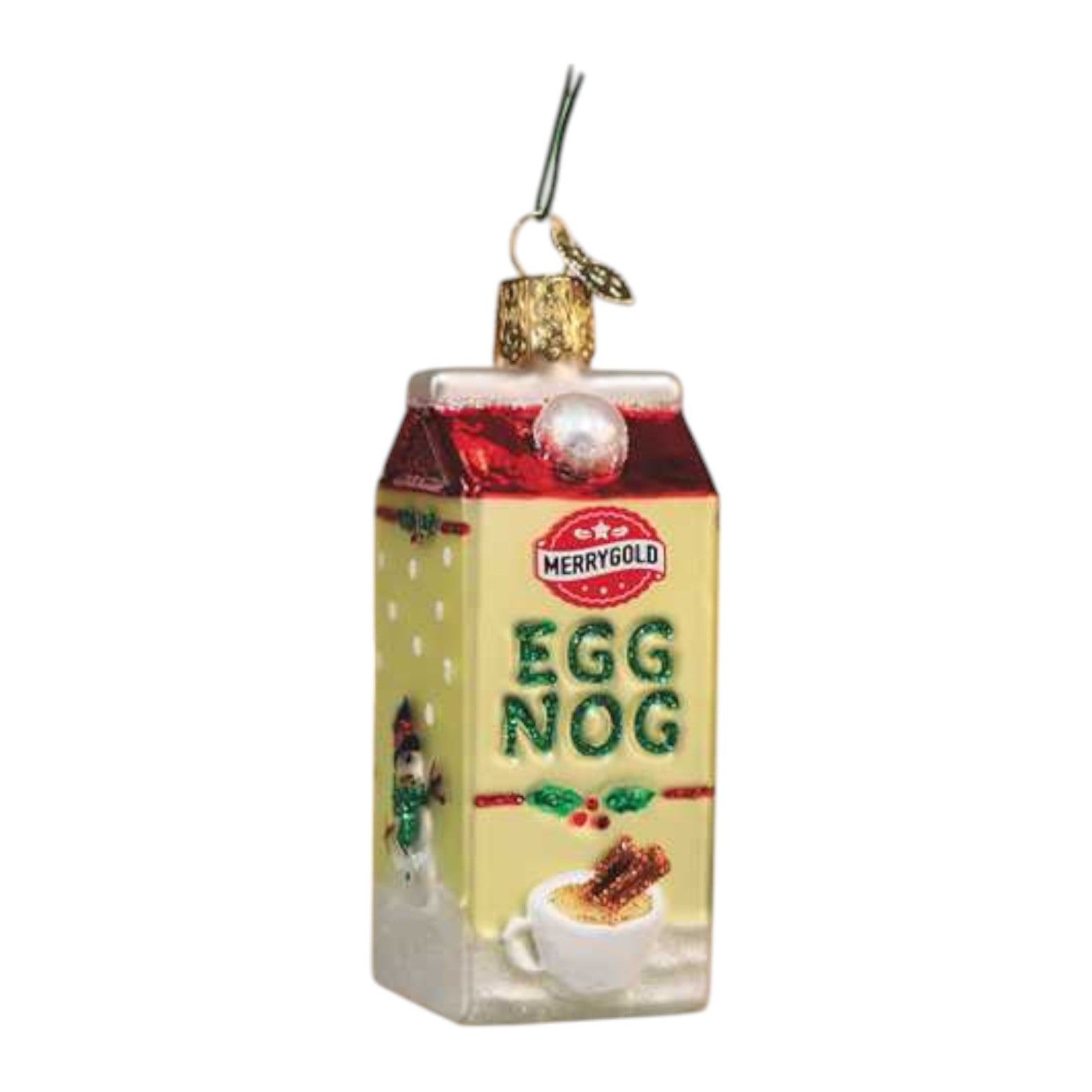 Eggnog Carton - Old World Christmas Blown Glass Holiday Ornament - Mellow Monkey