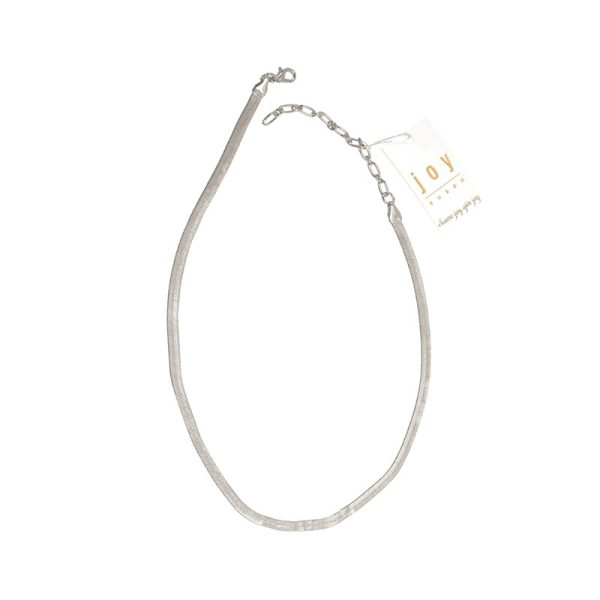 Silver Herringbone Chain Necklace - Mellow Monkey
