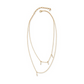 Gold Two Row Freshwater Pearls Drop Necklace - Mellow Monkey