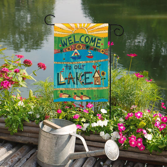 Live Love Lake Garden Flag - 13-1/2 x 18-in From Studio M - Mellow Monkey
