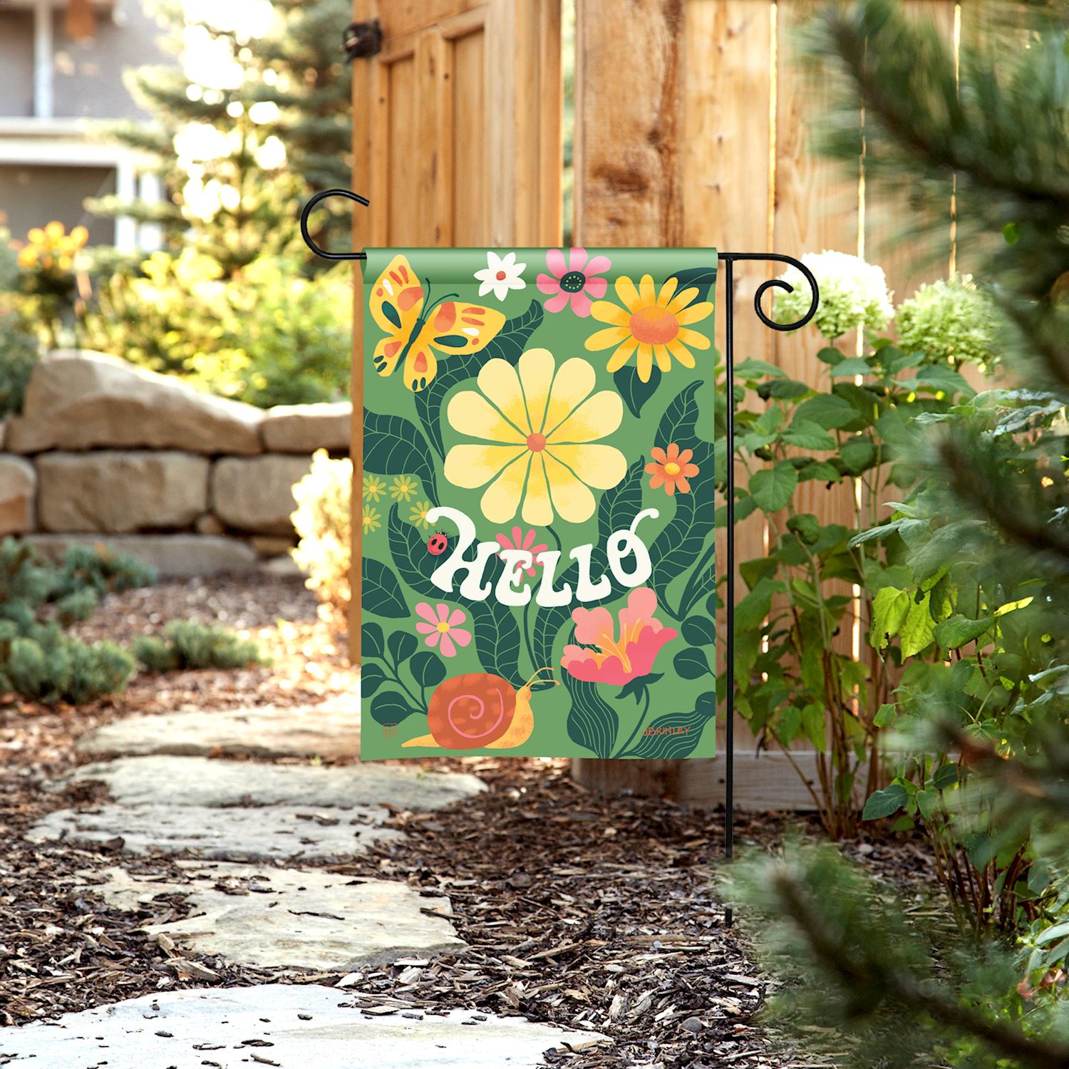 Garden Groove Garden Flag - 12-1/2 x 18-in From Studio M - Mellow Monkey