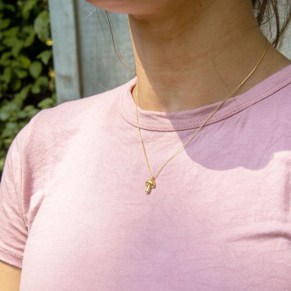 Gold Mushroom Pendant Necklace - Mellow Monkey