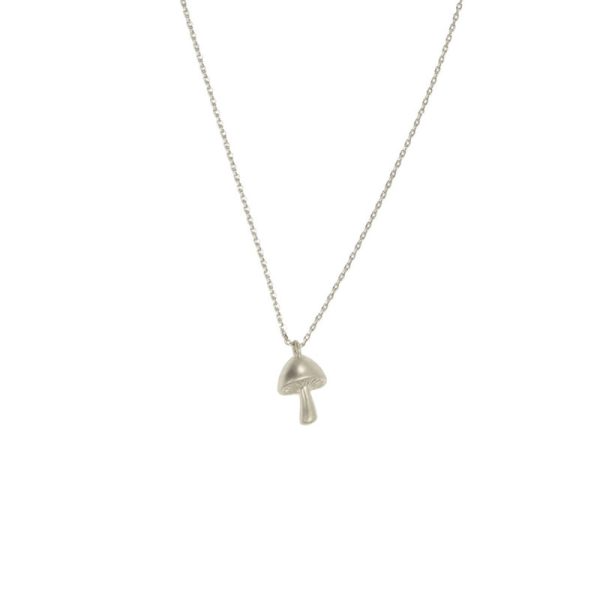 Silver Mushroom Pendant Necklace - Mellow Monkey