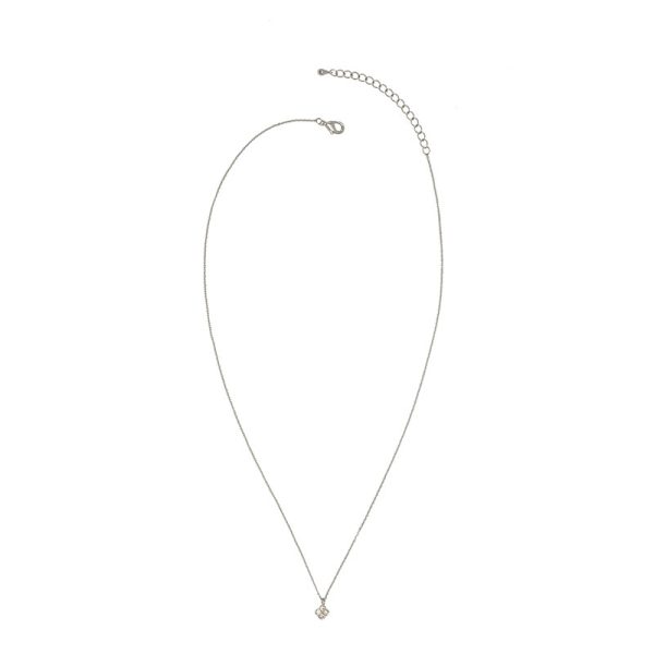 Silver 4 Petal Flower Pendant Necklace - Mellow Monkey