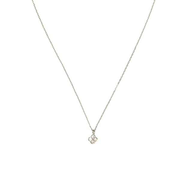 Silver 4 Petal Flower Pendant Necklace - Mellow Monkey