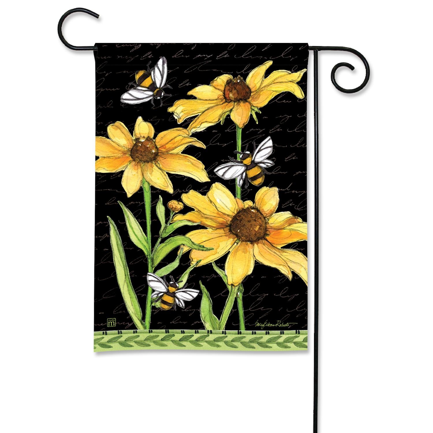 Busy Bees Garden Flag - 12-1/2 x 18-in From Studio M - Mellow Monkey