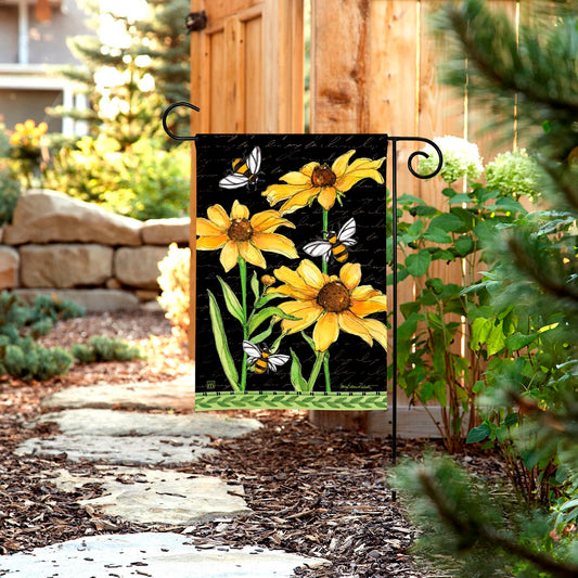 Busy Bees Garden Flag - 12-1/2 x 18-in From Studio M - Mellow Monkey