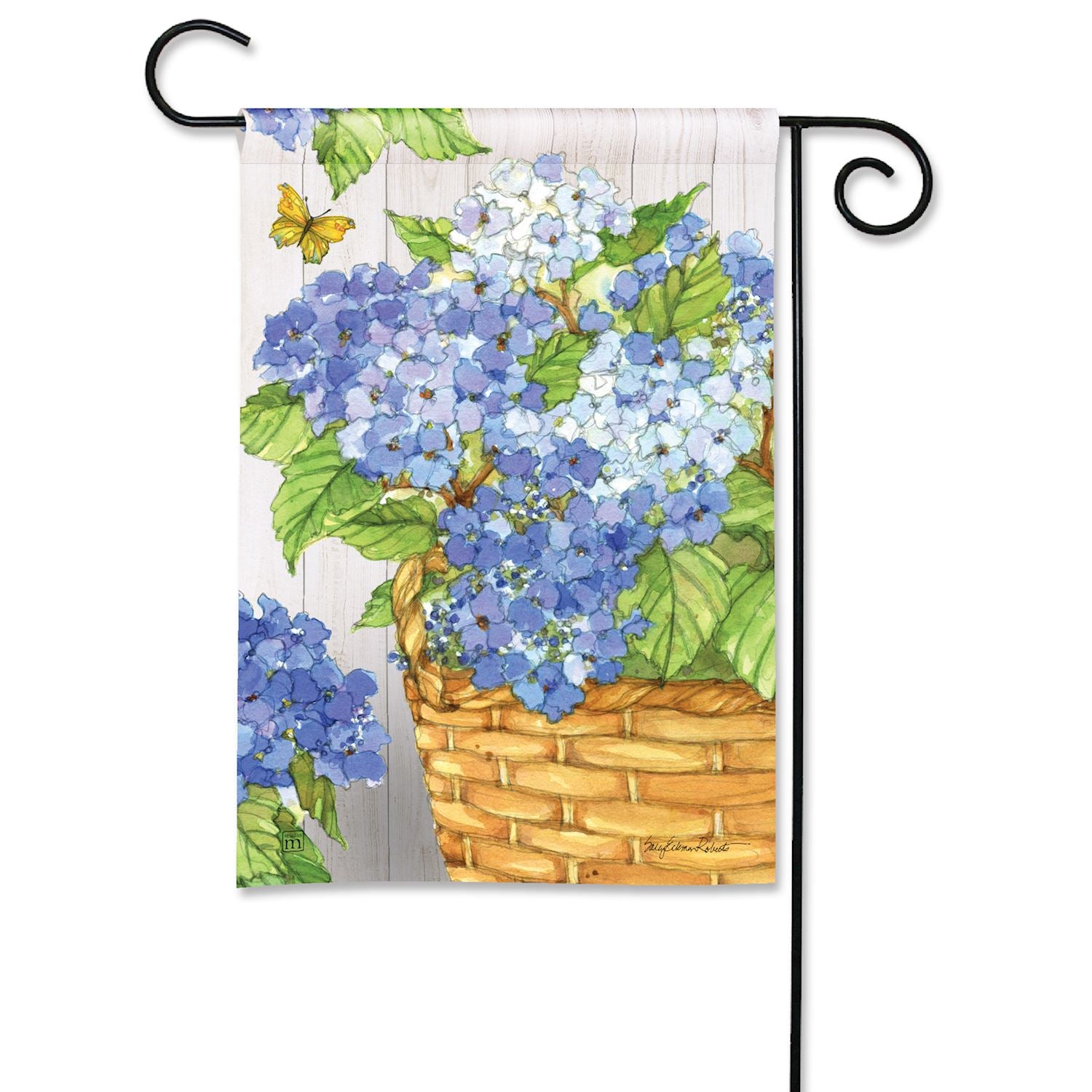 Hydrangea Basket Garden Flag - 10 x 14-in From Studio M - Mellow Monkey