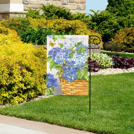 Hydrangea Basket Garden Flag - 10 x 14-in From Studio M - Mellow Monkey