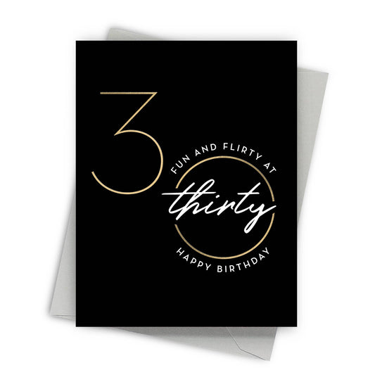 Flirty Thirty – Age and Milestone Card - Mellow Monkey