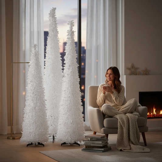 Tinsel and Holly - White Collapsible Tree - Mellow Monkey