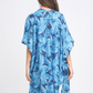 Vibrant Palm Leaf Print Kimono - Blue - Mellow Monkey