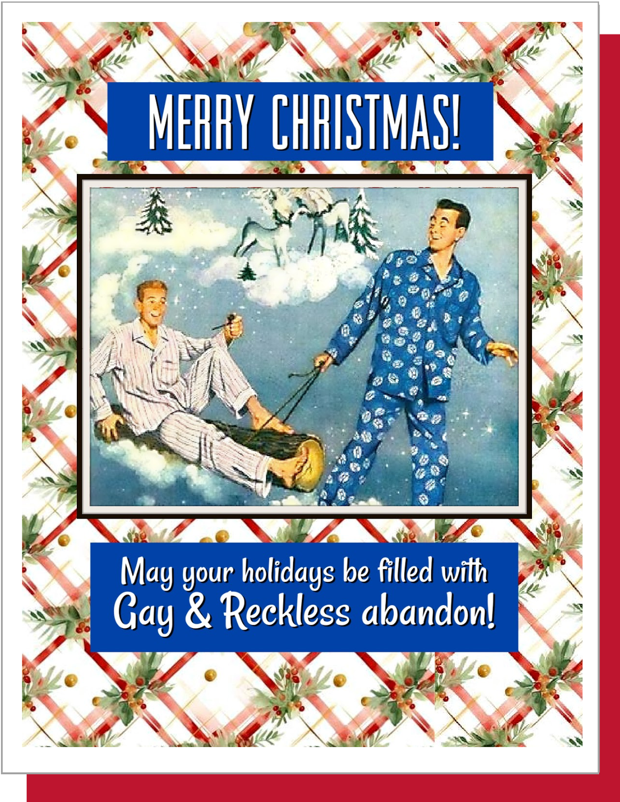 Gay & Reckless Abandon - Christmas Card: 6 per style - Mellow Monkey