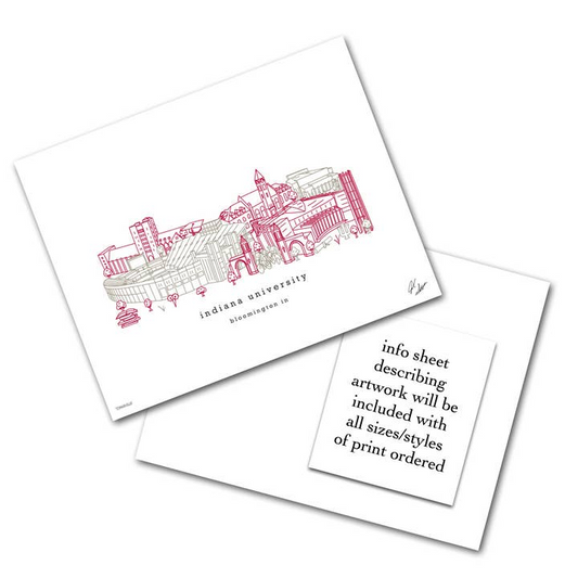 Indiana University (Indiana) Minimalist Art Print - 8x10-in - Mellow Monkey