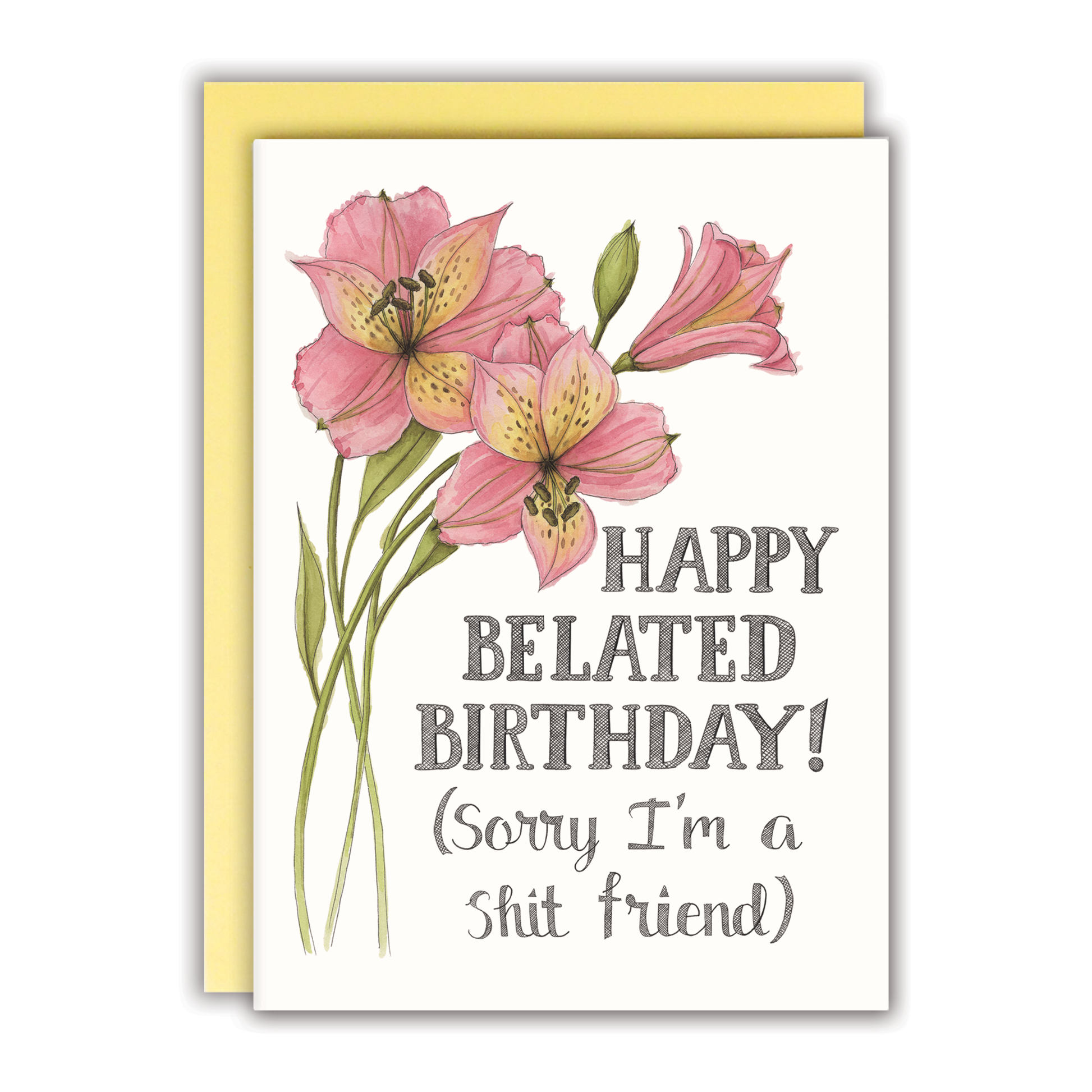 Happy Belated Birthday (sorry I'm a shit friend) Card - Mellow Monkey