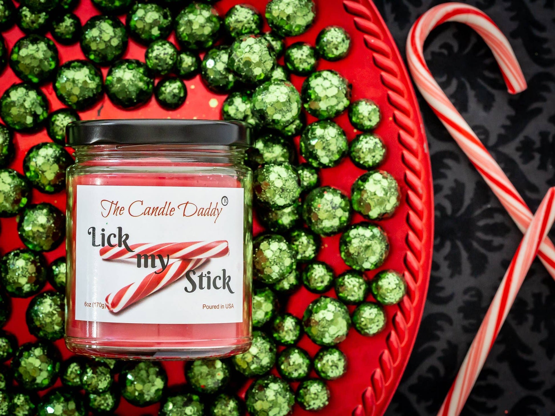 Lick My Stick Peppermint Holiday Candle - Funny Christmas - Mellow Monkey