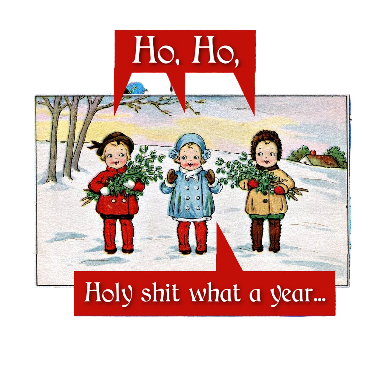 What A Year...  Christmas Card - Mellow Monkey