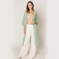 Geometric Pattern Crochet Cardigan Poncho Cover-Up - Sage - Mellow Monkey