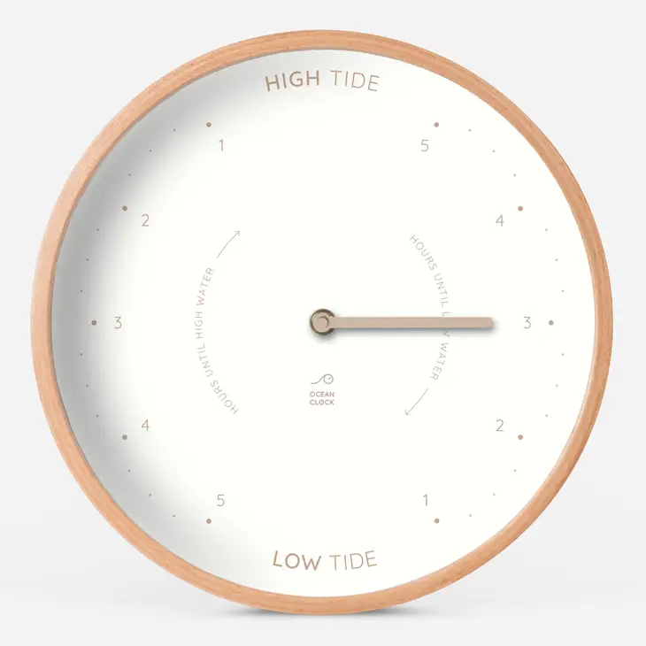 Beige Wood Tide Clock - Mellow Monkey