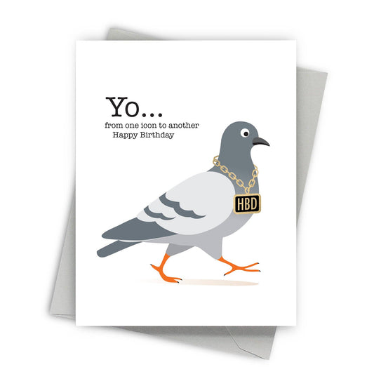 HBD Pigeon Icon - Funny Birthday Card - Mellow Monkey