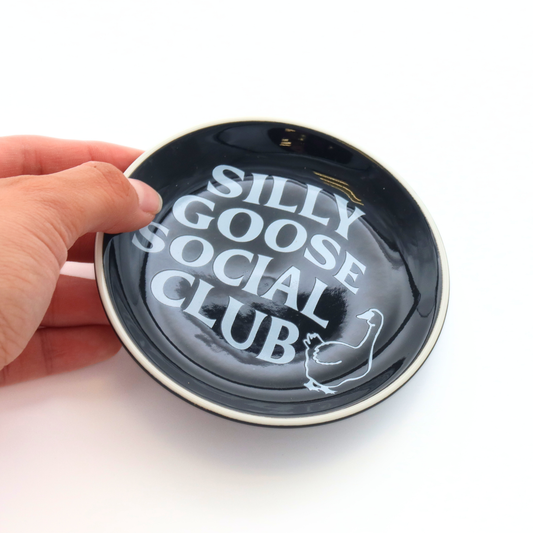 Silly Goose Social Club - Round Trinket Tray  - 4-in - Mellow Monkey