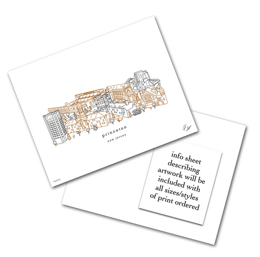 Princeton (New Jersey) Minimalist Art Print - 8x10-in - Mellow Monkey