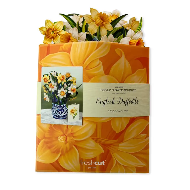 English Daffodil - Pop-Up Flower Bouquet Greeting Card - Mellow Monkey