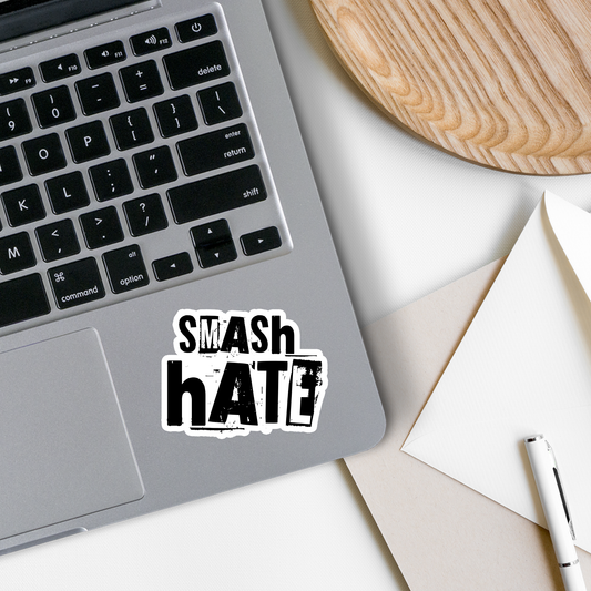 Smash the Hate - Waterproof Vinyl Sticker Decal - 3-in. - Mellow Monkey