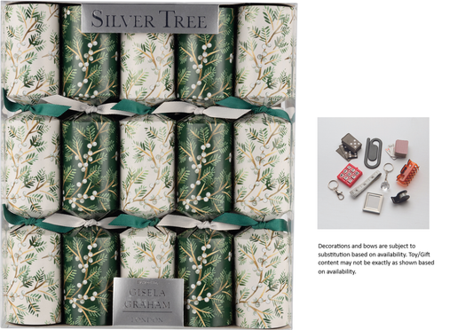 Christmas Crackers - White Vine And Berries - 11in - 10 Count - Mellow Monkey