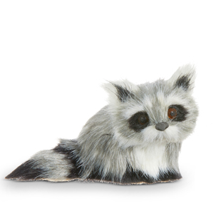 Faux Fur Raccoon Ornament - 3-1/2-in - Mellow Monkey