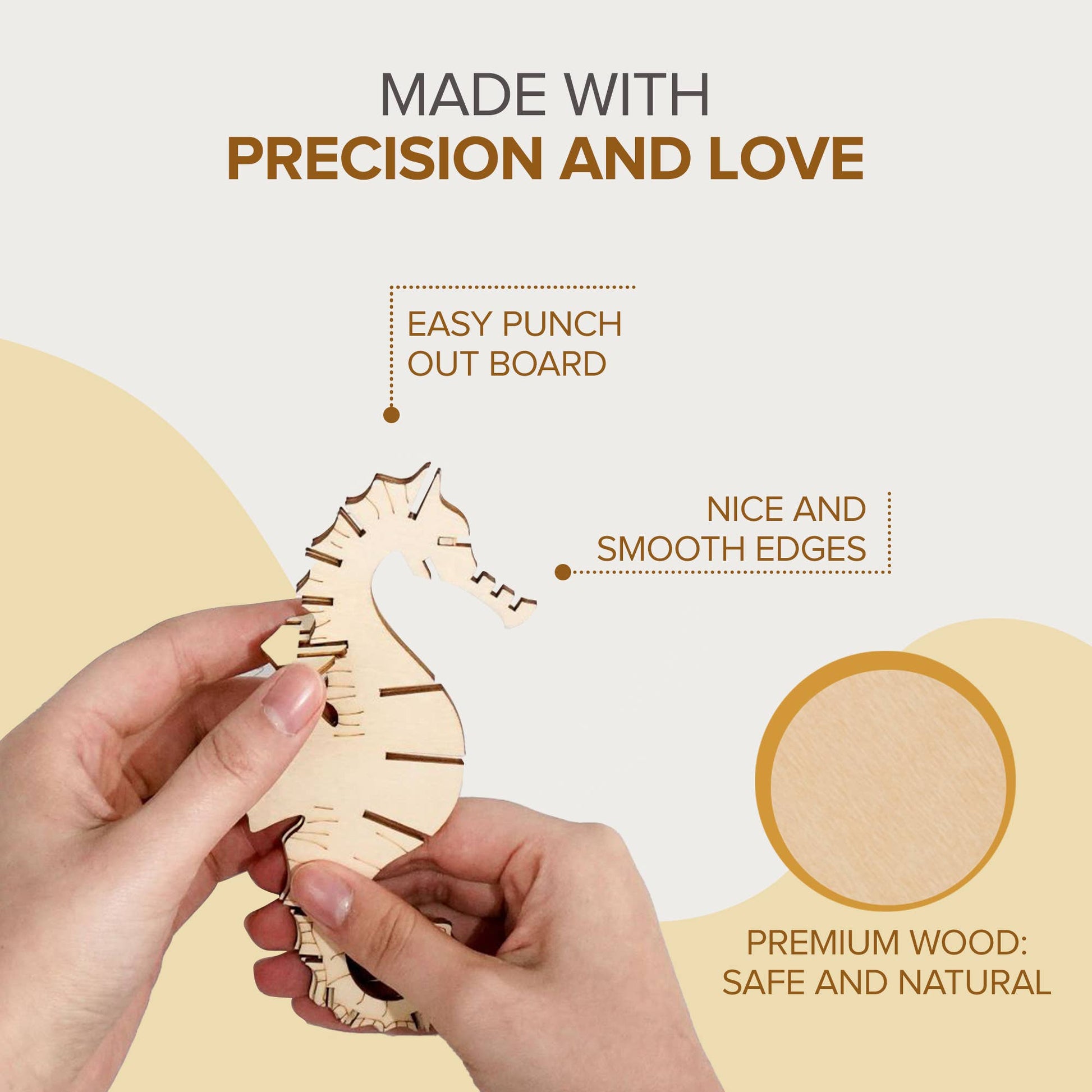 3D Laser Cut Wooden Puzzle Bundle Pack: Sea Animals - Mellow Monkey