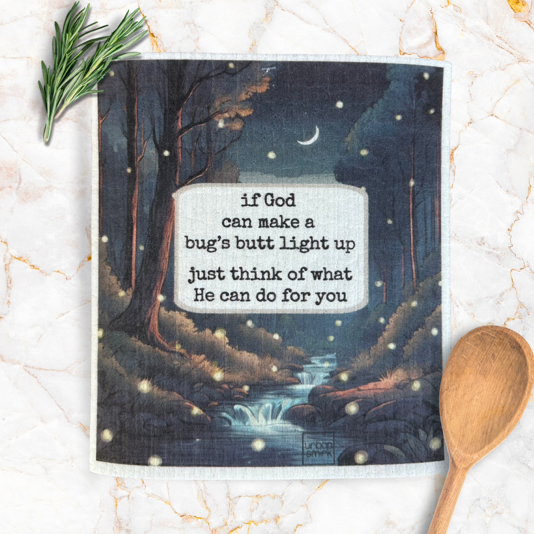 Funny Vintage Swedish Dishcloth - Bugs Butt Inspirational - Mellow Monkey