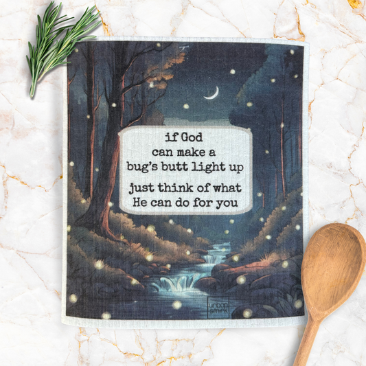 Funny Vintage Swedish Dishcloth - Bugs Butt Inspirational - Mellow Monkey
