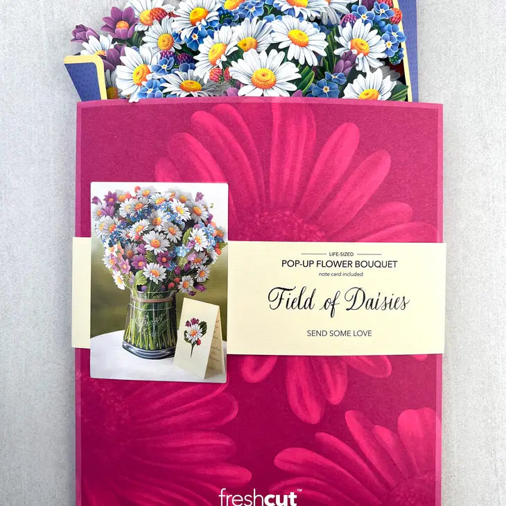 Pop-Up Flower Bouquet Greeting Card - Field of Daisies - Mellow Monkey