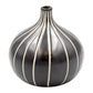 Tiny Congo - Handcrafted Porcelain Bud Vase - Black with White Stripes - 2.5 x 2.5 x 2.6 in - Mellow Monkey