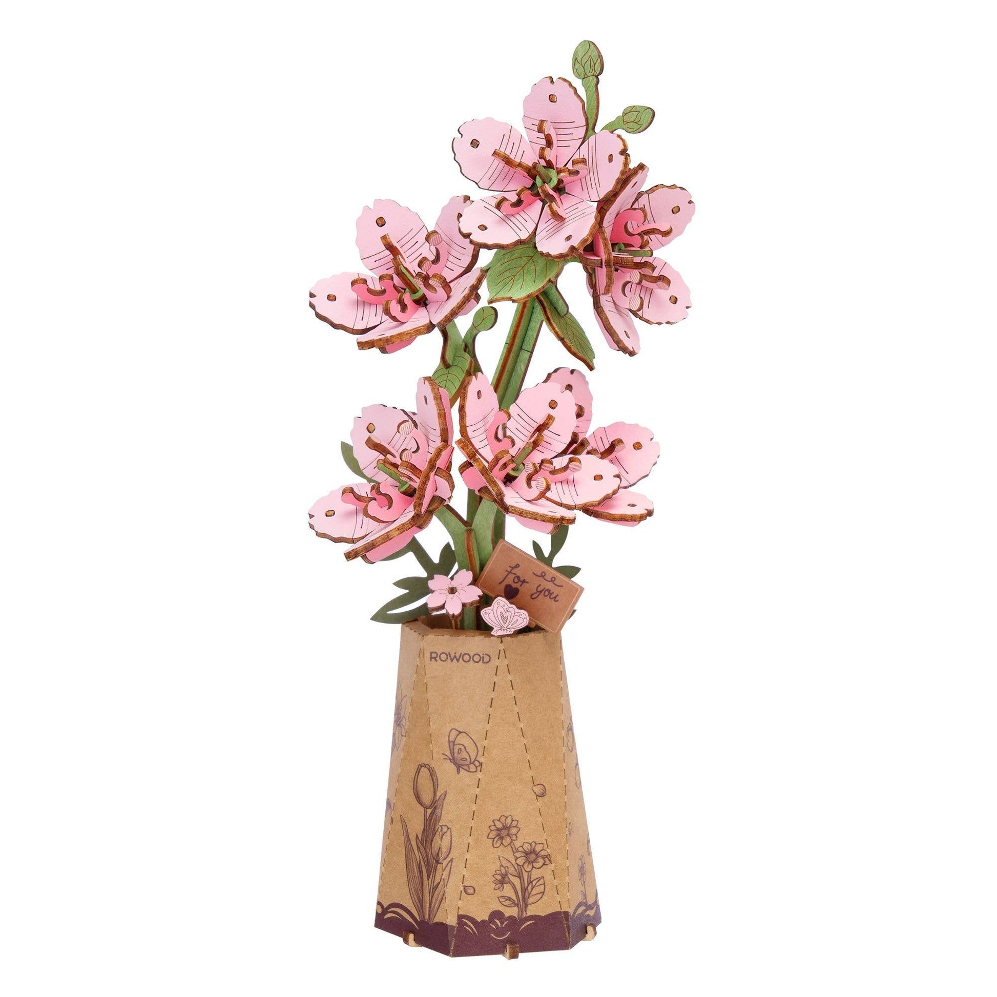 3D Wooden Flower Puzzle: Sakura - Mellow Monkey