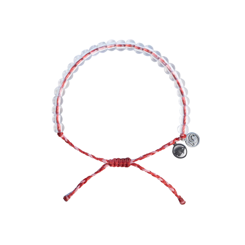 4Ocean Unisex Saltwater Angel Fish Beaded Bracelet - Red & Pink - February 2024 Limited Edition - Mellow Monkey