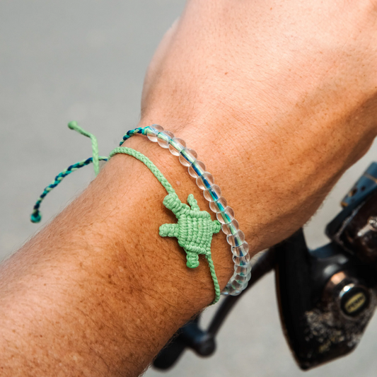 4Ocean Unisex Sea Turtle Macrame Bracelet - Lime Green - Mellow Monkey