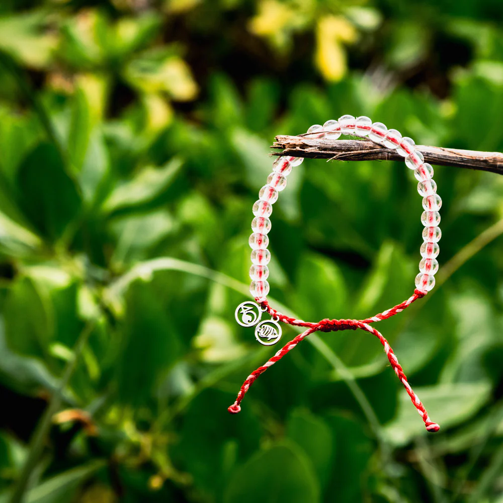 4Ocean Unisex Saltwater Angel Fish Beaded Bracelet - Red & Pink - February 2024 Limited Edition - Mellow Monkey