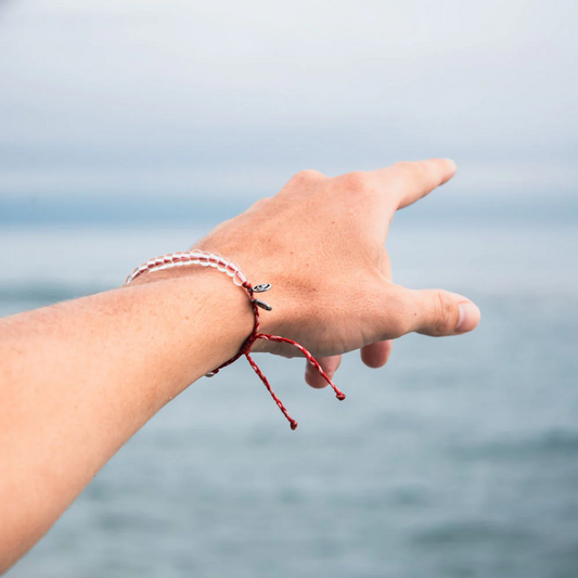 4Ocean Unisex Saltwater Angel Fish Beaded Bracelet - Red & Pink - February 2024 Limited Edition - Mellow Monkey