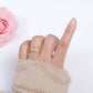 Dainty Cute Micro Pave Gold Bowed Mouse Adjustable Ring O184 - Mellow Monkey